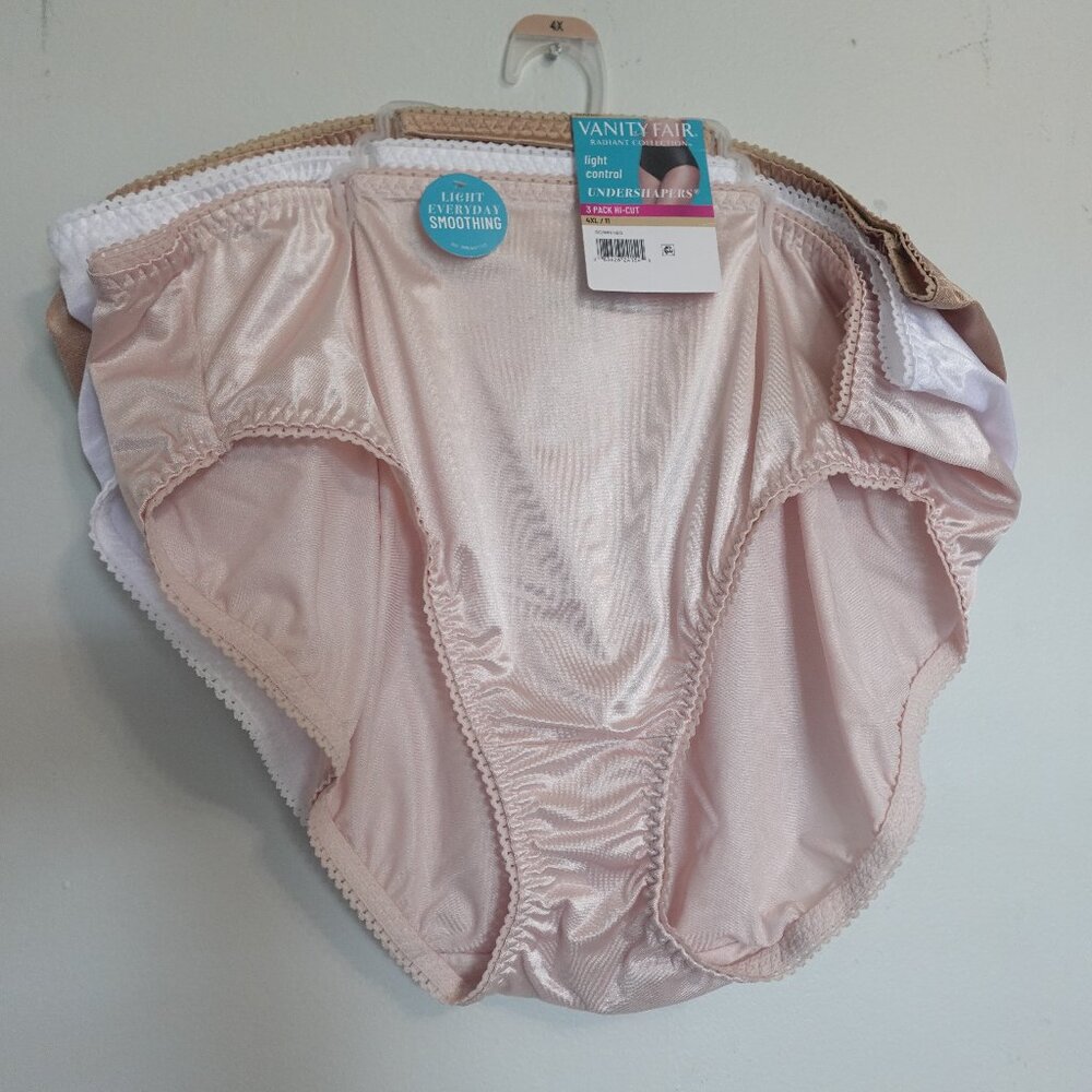 Vanity Fair Radiant light control undershapers 3 pack Hi cut sz 4X/11 New w/tags